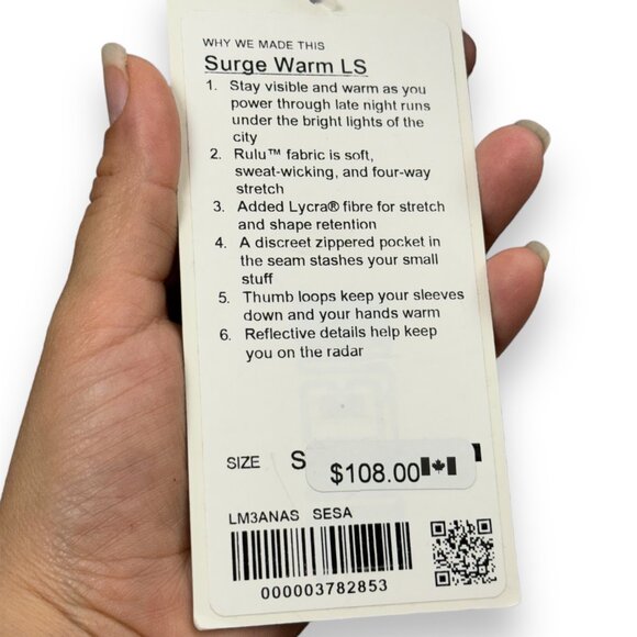 BNWT Lululemon Surge Warm Long Sleeve in Light Grey - Picture 7 of 13